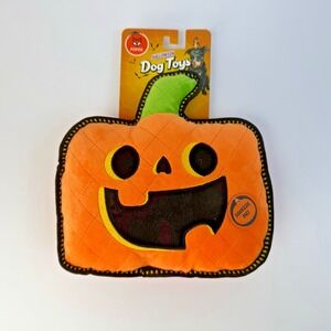 Fofos Dog Toy  Pumpkin Halloween Pet Toy With Squeaker 9"